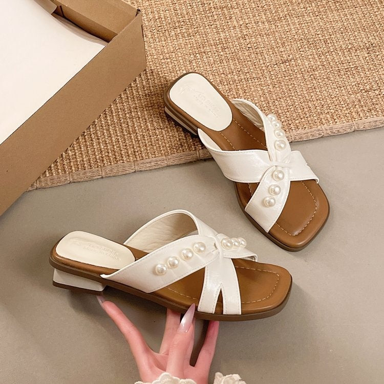 Damen Designer Slides Elegant – Komfort One Strap Pantoletten