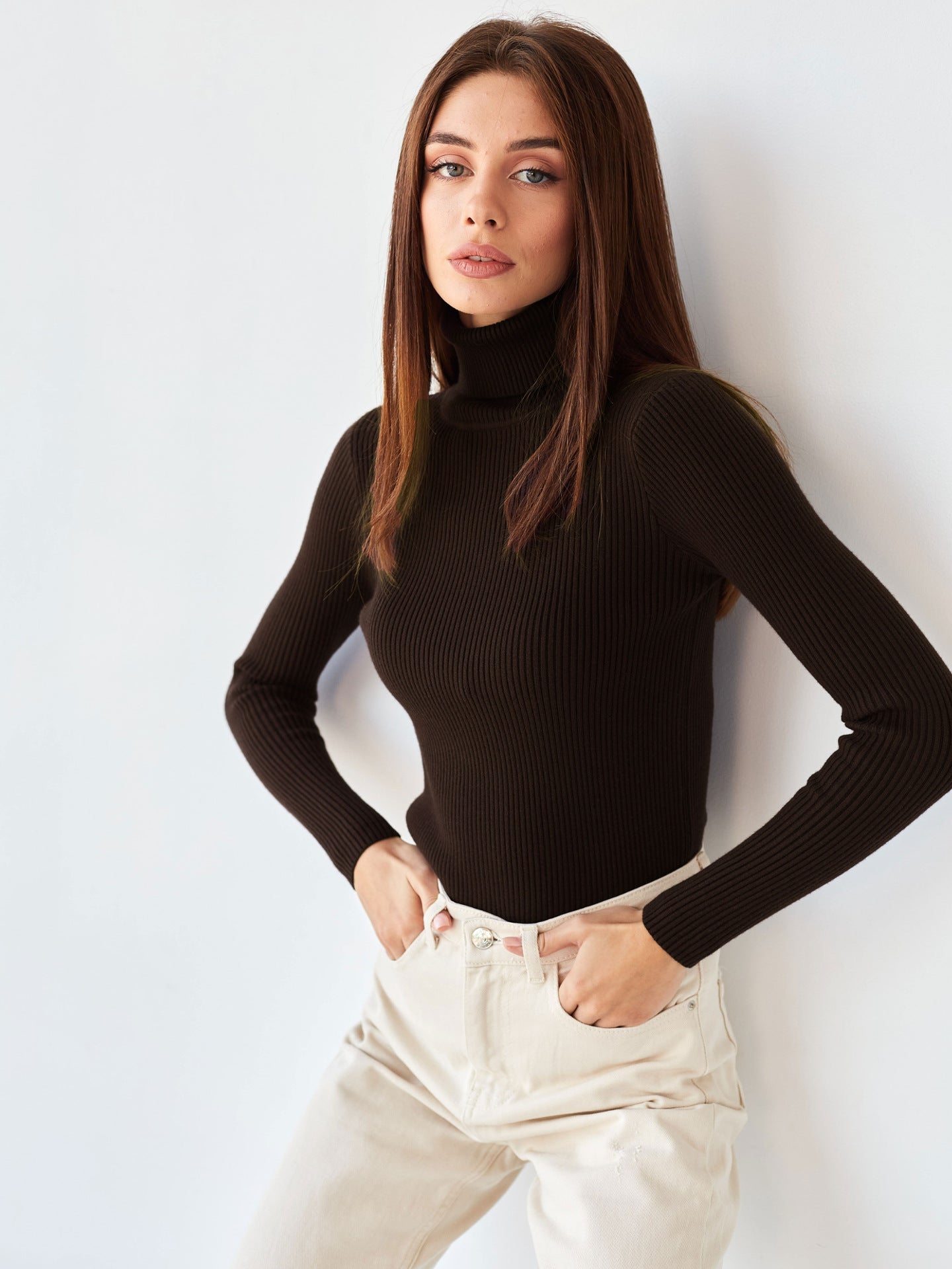 Damen Rollkragenpullover | Eleganter Winter Stricklook