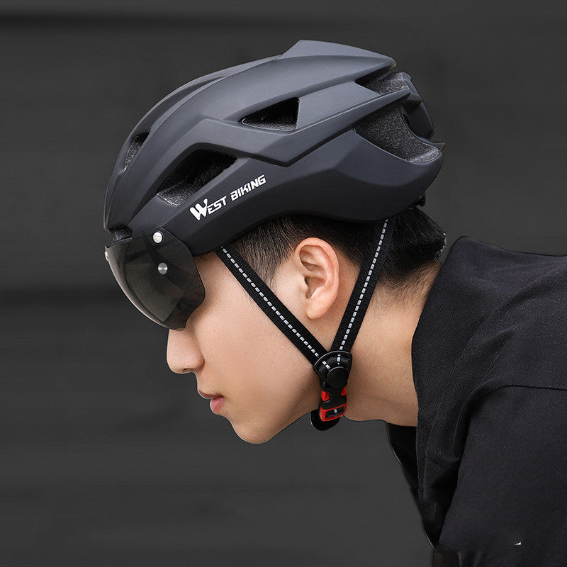 Bike Helmet with Integrated Goggles | MTB & Road Bike Helmet Lightweight & Safe