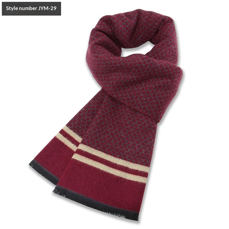 Men's Scarf Plaid Warm Wool Blend Winter Thick Elegant