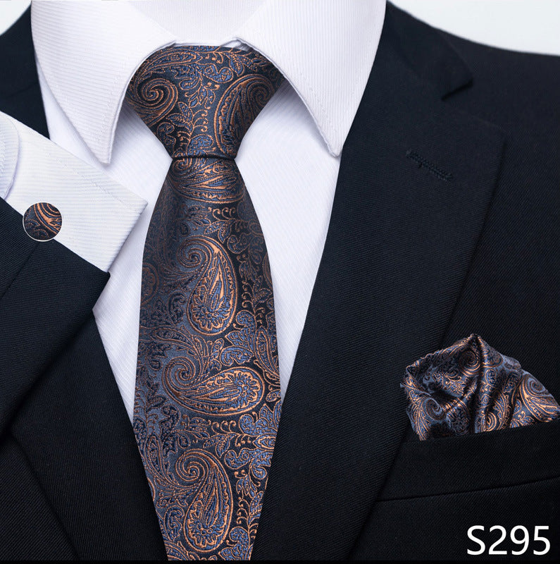 Men's Tie Set Business Scarf Cufflinks Elegant