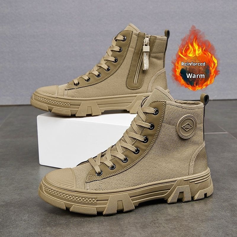 Men's High Top Safety Shoes Breathable – Non-Slip with Side Zipper