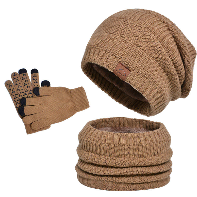Men's Winter Set Hat Scarf Gloves Thick Warm Outdoor