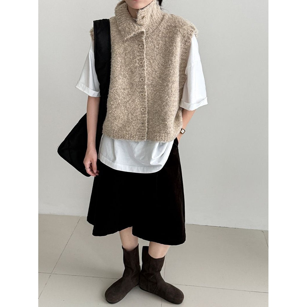 Damen Weste mit Stehkragen – Locker, Layered Look & Modern
