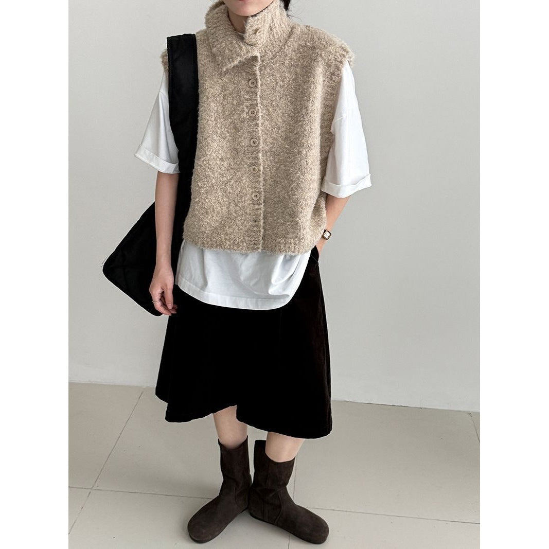 Damen Weste mit Stehkragen – Locker, Layered Look & Modern