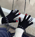 Damen Weihnachts Handschuhe Rot – Festliche Winter Fingerhandschuhe