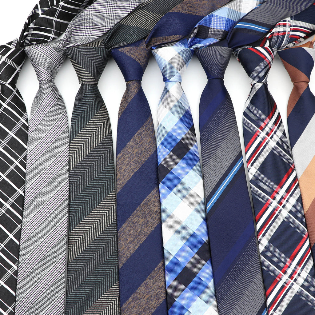 Slim Tie 6cm Plaid Modern Men's Polyester Elegant