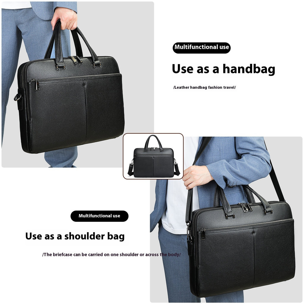 Men's XXL Leather Briefcase 17 Inch – Premium Business Laptop Bag