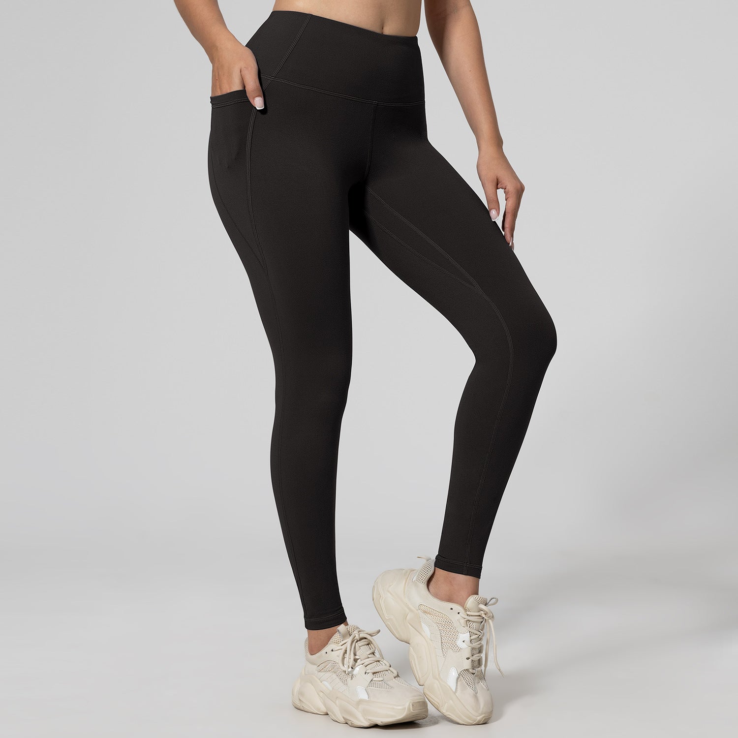 Women's High Waist Running Leggings with Pockets – Push-Up Sports Trousers