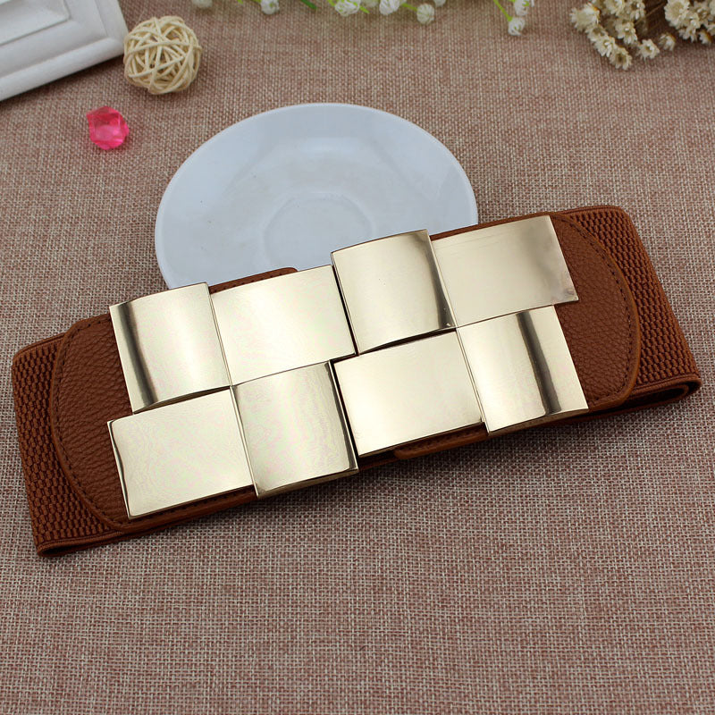 Women's Stretch Waist Belt | Elastic Metal Buckle Elegant