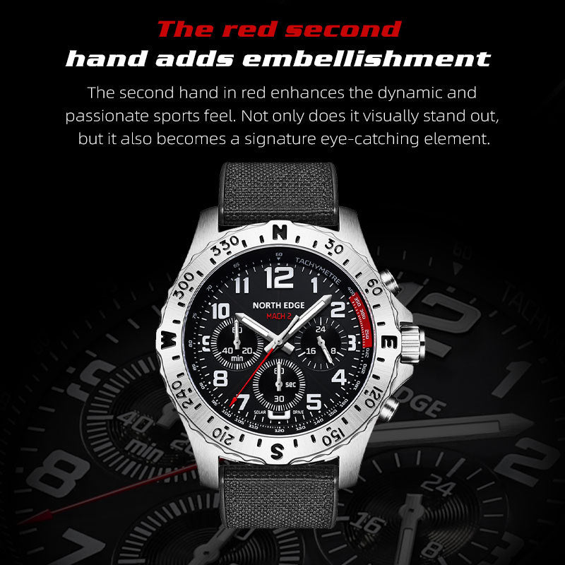 Men's Solar Watch Outdoor Stainless Steel | sporty robust durable