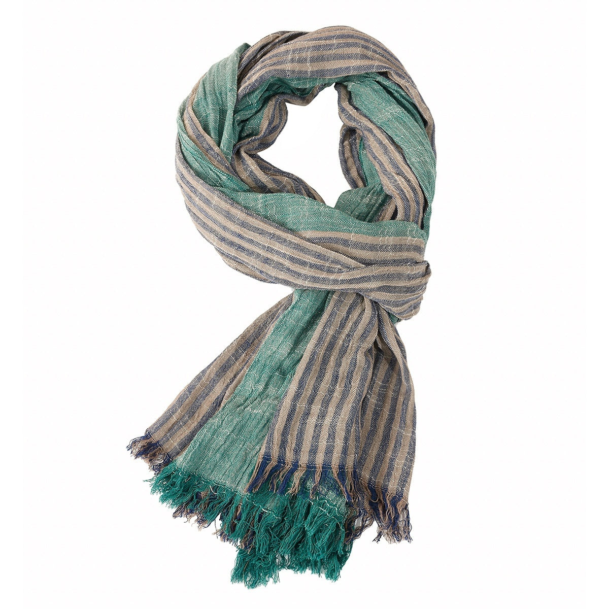 Men's Scarf Navy blue subtly striped summer elegant modern