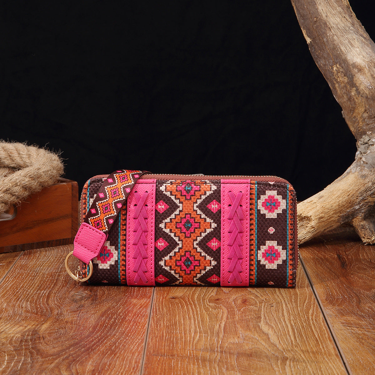 Women's Wallet Boho Vintage Card Holder Cotton Linen Chic