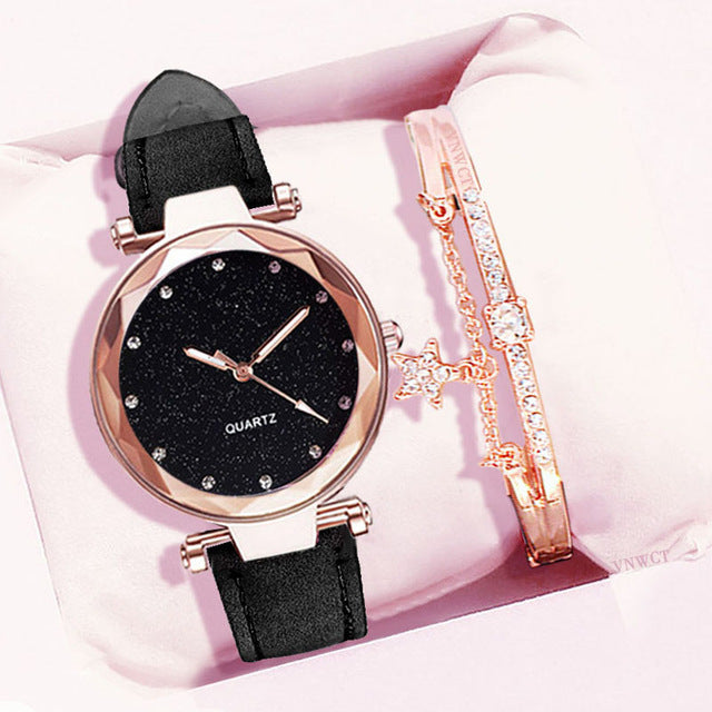 Ladies Electronic Wristwatch Set | Elegant Gift Box Watch