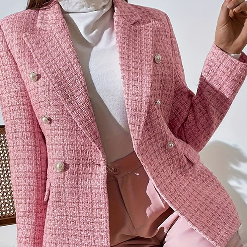 Eleganter Karierter Damen-Blazer – Tailliert & Zeitlos Stilvoll
