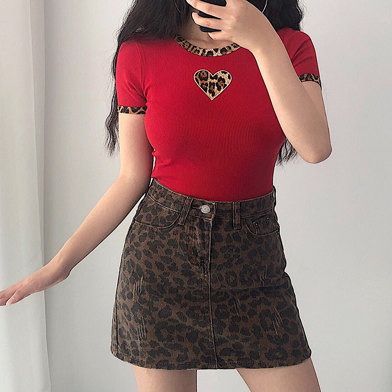 Damen Leo A-Linien Rock | Retro Leopardenmuster Style
