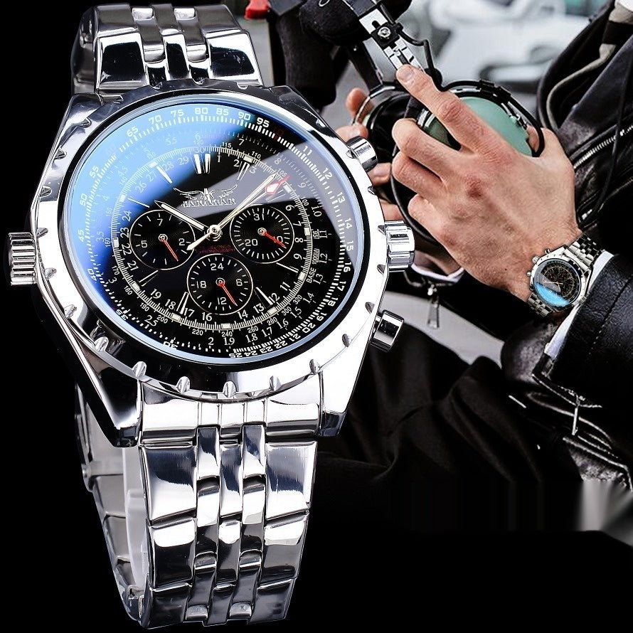 Men's Automatic Watch Skeleton | Large Dial Multifunction