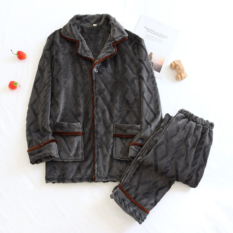 Flannel Couple Pajama Set – Warm Autumn & Winter Pajamas