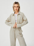 Women's Two-Piece Loungewear Set – Long-Sleeve Shirt & Wide-Leg Pants