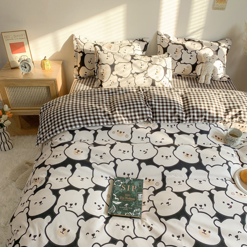 Cartoon bedding 4-piece | soft colorful skin-friendly durable