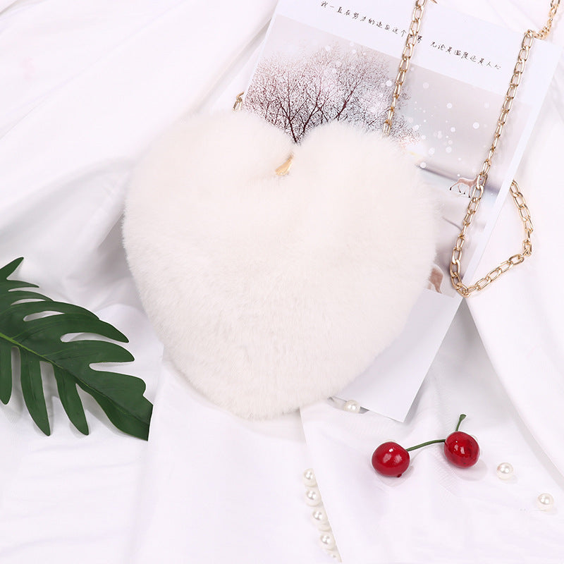 Plush Women's Bag with Chain – perfect for Valentine's Day