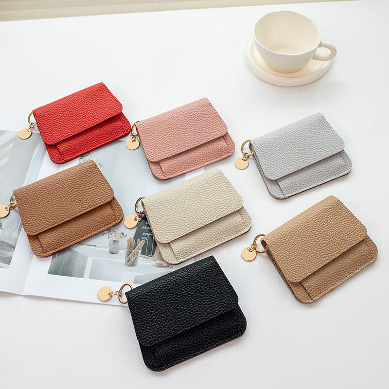 Women's wallet, short, many card slots, magnetic clasp, chic