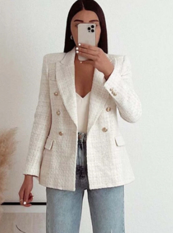 Damen Blazer Doppelreihig mit Struktur – Urban Casual & Elegant