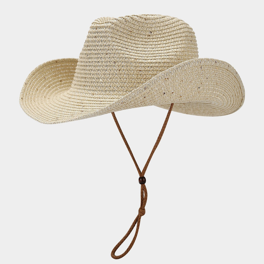 Women's Panama Straw Hat with Sequins – Windproof & Sun Protection