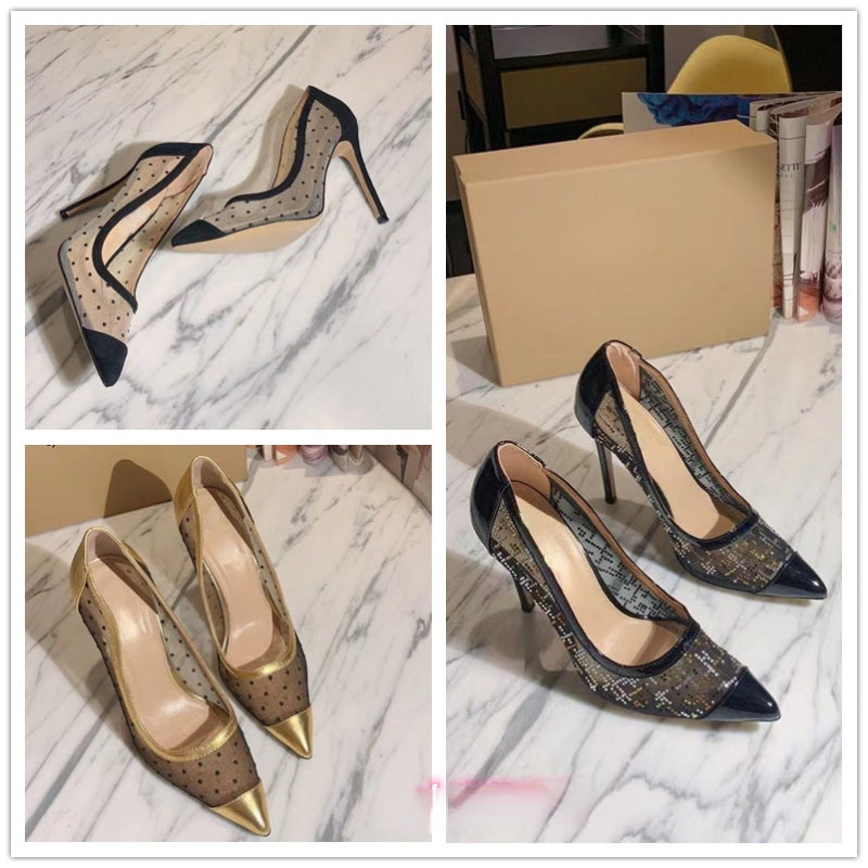 Sexy Mesh Stiletto Pumps for Women | Elegant Pointed High Heels