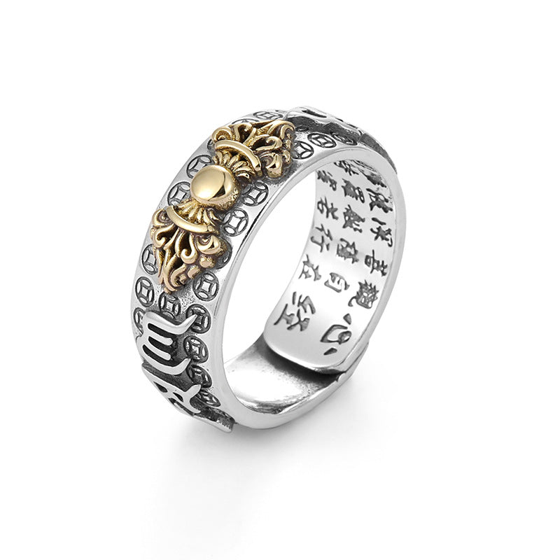 Glückspixiu-Ring, Vintage, Sterlingsilber, Diamant