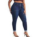 Women's Plus Size Cropped Skinny Jeans – Figure-Hugging Stretch Denim Trousers