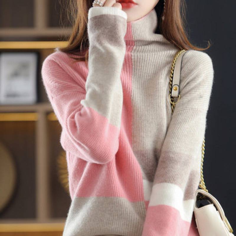 Damen Rollkragenpullover | Lockerer Strick Winterpullover