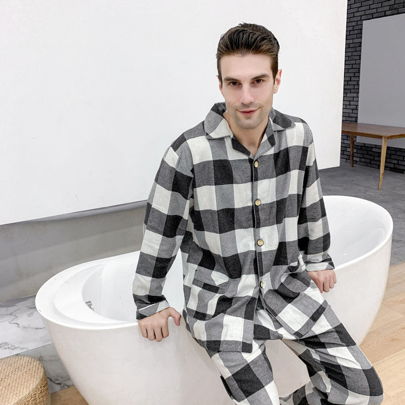 Herren Flanell Pyjama Warm | Winter Nachtwäsche Set