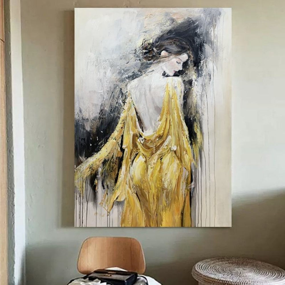 Oil painting woman modern | Hand-painted canvas elegant wall art