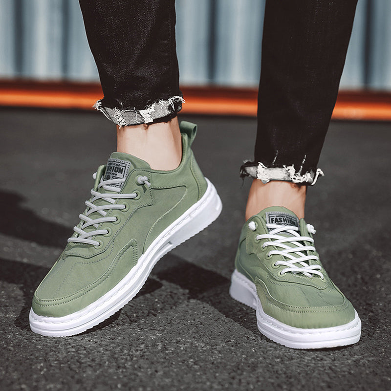 Herren Plateau Canvas Sneaker Schnürschuhe Trend Freizeit