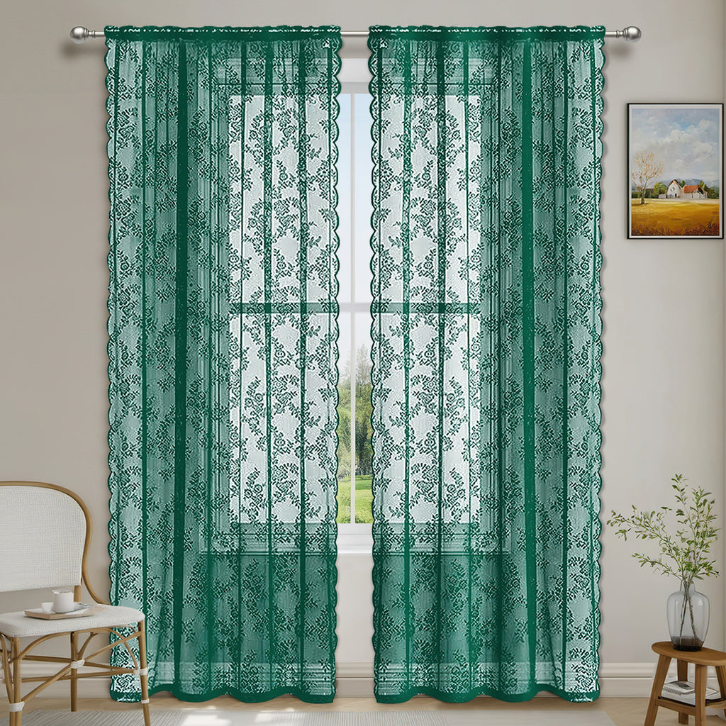 Vintage Lace Curtain | semi-sheer country house style window