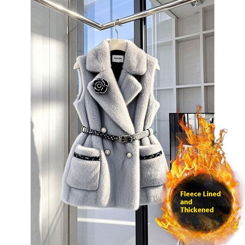 Damen Vest Kleid Grau – French Style, Tailliert & Elegant