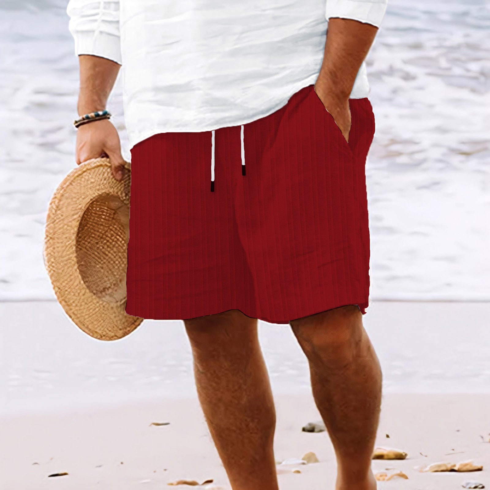 Men's Striped Shorts Summer – Drawstring Casual Sweatshorts
