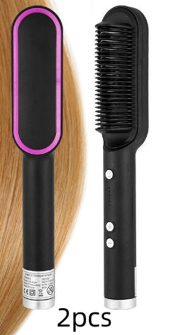 2-in-1 Glättungsbürste & Lockenstab – Ionen Haarstyler Elektrisch