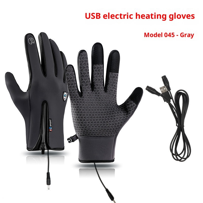 USB Heated Gloves Warm Windproof Waterproof Winter Outdoor