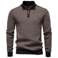 Men's Thermal Half-Zip Pullover – Stand-Up Collar Casual Sweater