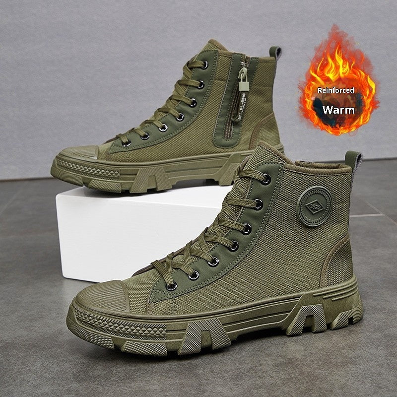 Men's High Top Safety Shoes Breathable – Non-Slip with Side Zipper