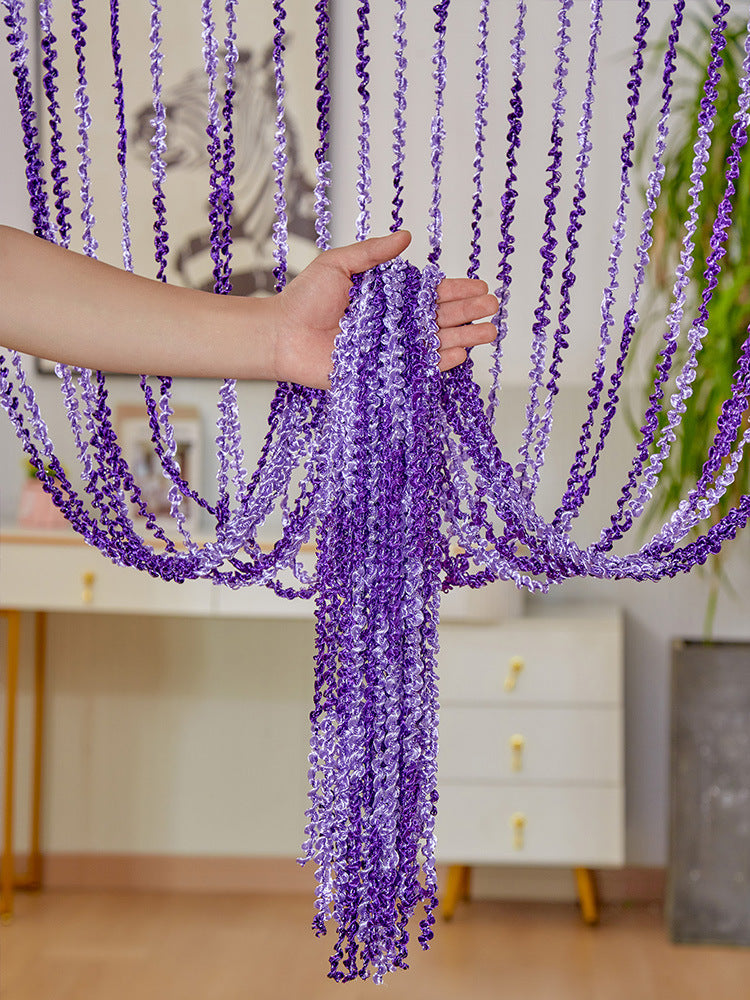 Beaded Door Curtain Silver | Elegant Room Divider Without Drilling