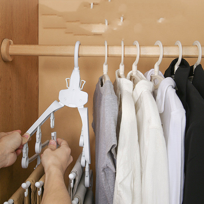 Pants hanger extendable foldable wardrobe organizer space-saving