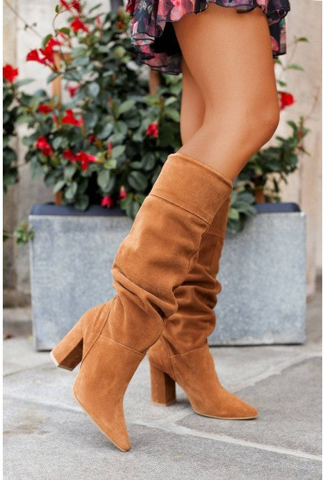 Women's Suede Over-the-Knee Boots – Elegant High Heel Boots