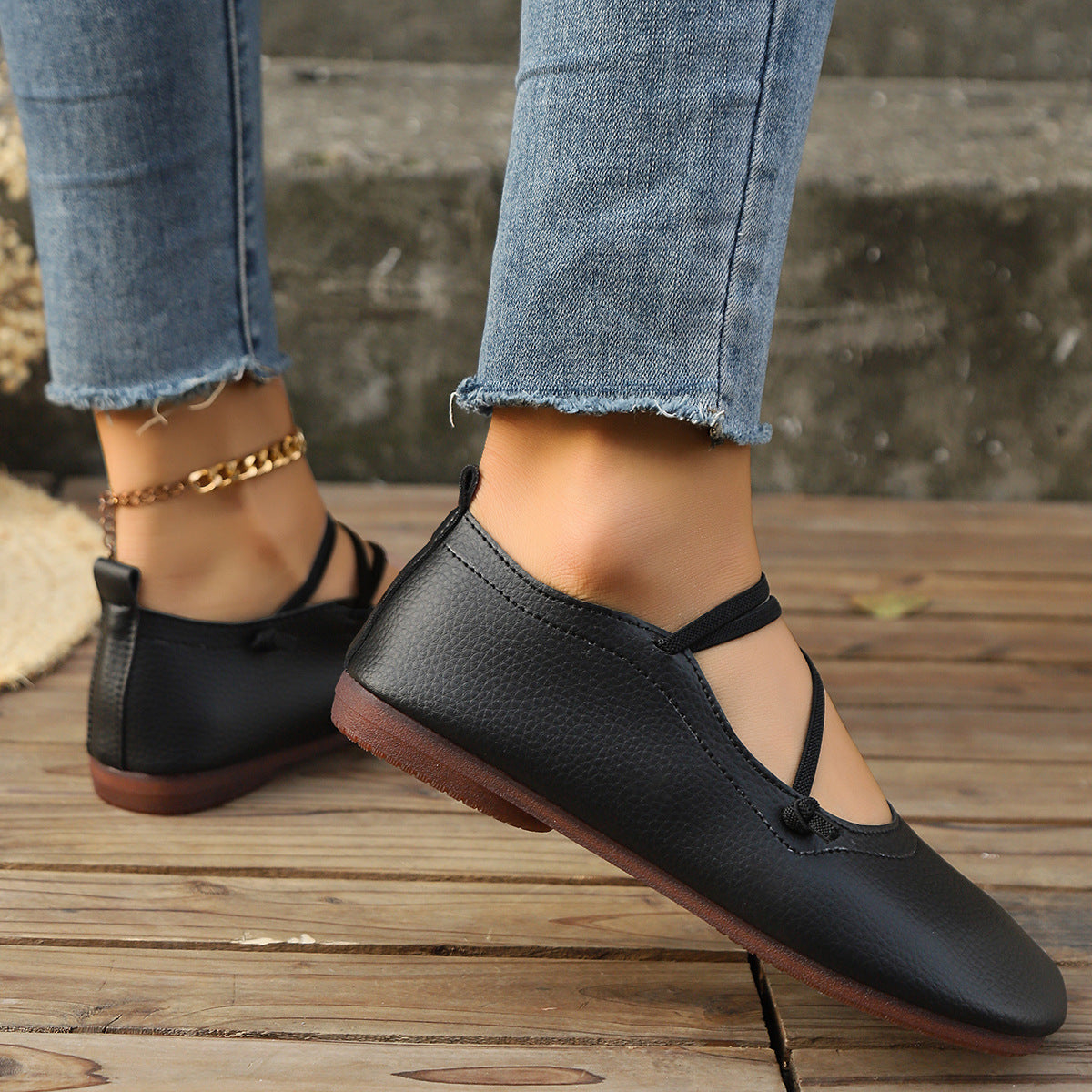 Damen Loafer eckig bequem | Slip-On Flats elegant Alltag