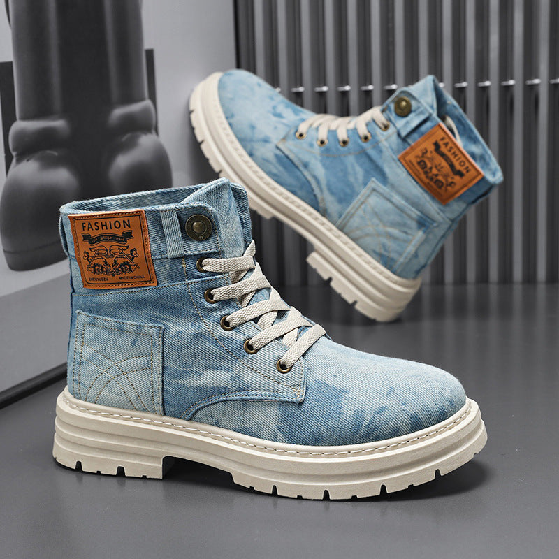 Herren High Top Boots im Britischen Stil – Elegante Leder Stiefeletten