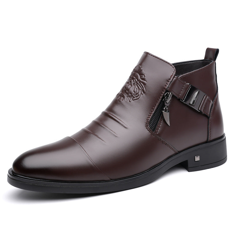 Men's Retro Ankle Boots Wide Fit – Trendy Ankle Boots with Side Chains