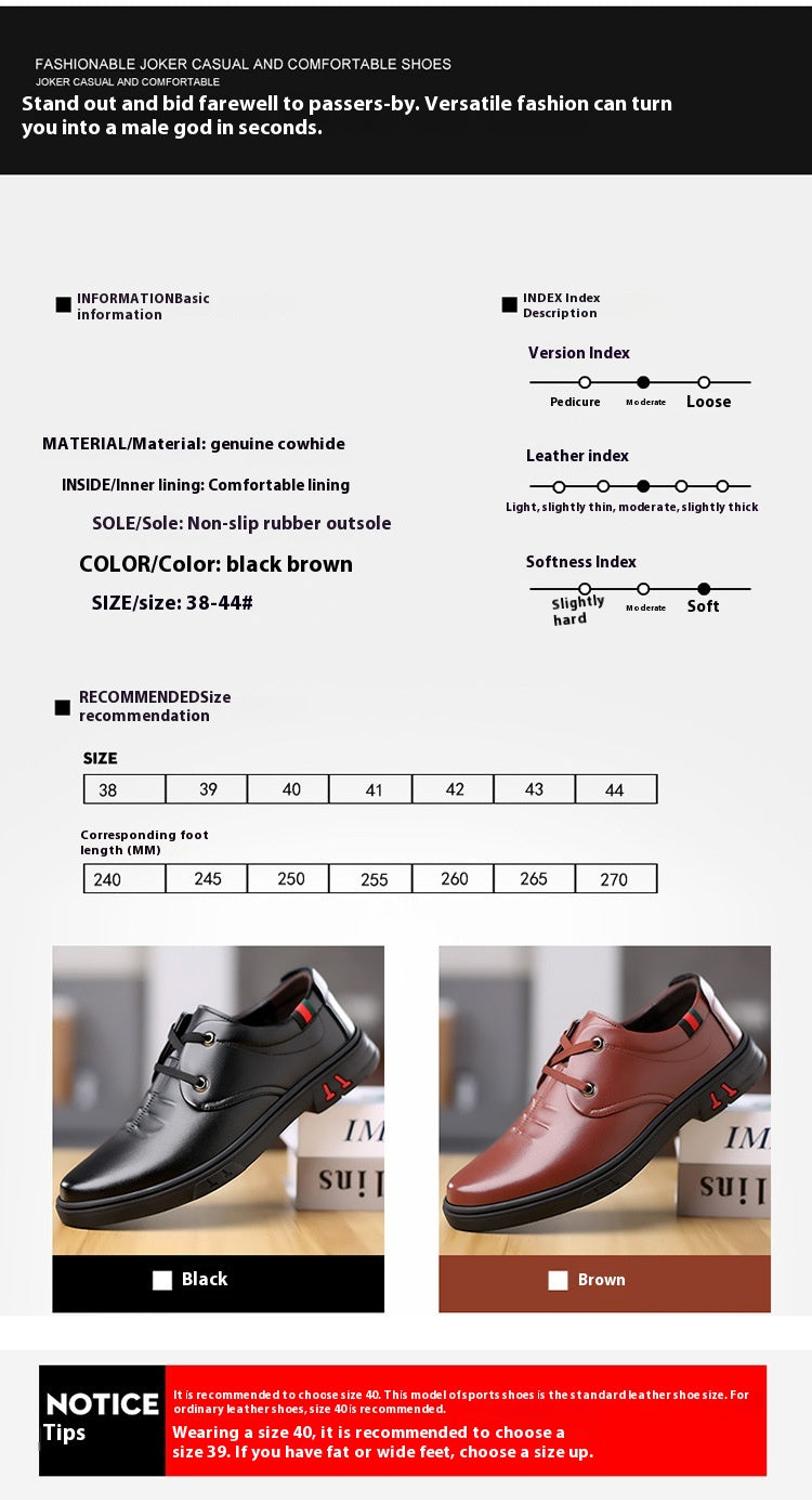 Men's Soft Leather Round Toe Shoes | Comfortable Casual Stylish