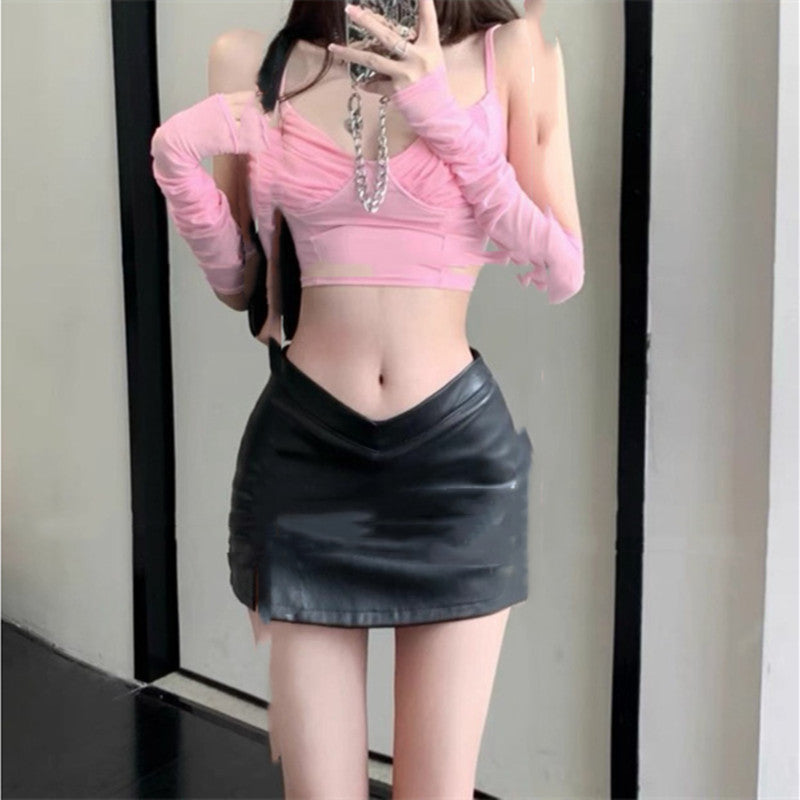 Damen Lederrock High Waist | Eleganter Fashion Minirock
